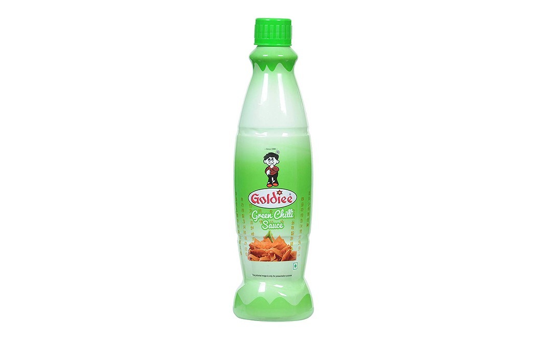 Goldiee Green Chilli Sauce    Plastic Bottle  650 millilitre